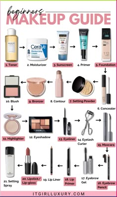 Full Face Makeup Essence||All Makeup products. Check more at https://beautyfashionideas.com/makeup/full-face-makeup-essenceall-makeup-products-2/ All Makeup Products List Step By Step, Necessary Makeup Products, Makeup Products In Order, How To Choose Makeup Products, Best Makeup Product, Makeup Products Routine, Make Up Step For Beginners, Order Of Makeup Products, Essential Makeup Products List