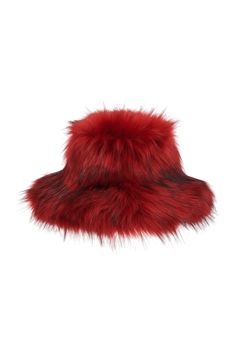 Soft faux fur bucket style SMALL Inner circumference 23" LARGE Inner circumference 26" Height 6" Brim measures approx 3" in length We recommend using a soft tape measure around your head to determine your size in the hat. Model wears size LARGE Materials and Care 100% Polyester Dry clean only ALL HATS ARE FINAL SALE / FOR SIZE EXCHANGE OR STORE CREDIT ONLY RETURN POLICY Faux Fur Accessories, Fuzzy Bucket Hat, Hat Model, Fur Bucket, Fur Bucket Hat, Hat Aesthetic, Fur Hats, Red Fur, Fur Accessories