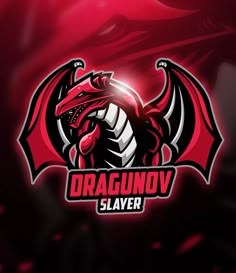 a red dragon logo with the word dragunov slayer on it's chest