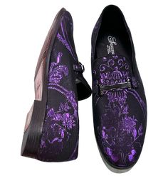 Purple Shoes Men, Galadriel Outfit, Purple Dress Shoes, Purple Tuxedo, Purple Wedding Shoes, Dnd Oc, Plaid And Leather, Mens Slip On Shoes, Paisley Fashion