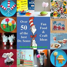 there are many dr seuss crafts and food on this page for kids to make