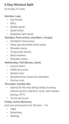 5 Day Workout Split 7day Workout Plan, Workouts For At The Gym, Gym Rotation Schedule, Teen Gym Workout Routine, Gym Plan Women, Sustainable Workout Plan, Beginner Gym Workout Plan For Women, Gym Girl Routine Workout, First Day Back In The Gym Workout