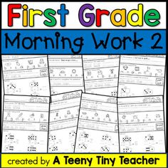 the first grade morning work 2 worksheet for students to practice their handwriting skills