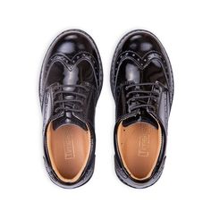 Oxfords & Wingtips School Boys' Shoes adorned with a brogue detail for a casual and smart look are not only stylish but also offer optimum comfort and support for small feet. School shoes for Boys completed with a chunky sole and a decorative welt seam around the sole create a retro vibe. Black Genuine Patent Leather Lace-Up School Shoes for Boys are made of genuine patent* leather with a luxuriously varnished finish. Due to their shining finish, School Boys' Shoes Oxfords & Wingtips are perfect Kids Oxford Shoes, Patent Leather Oxfords With Brogue Detailing, Black Dress Shoes With Brogue Detailing And Flat Heel, Black Dress Shoes With Brogue Detailing, Black Patent Leather Brogue Lace-up Shoes, Black Patent Leather Lace-up Shoes With Brogue Detailing, Black Patent Leather Dress Shoes With Brogue Detailing, Black Brogue Lace-up Shoes With Round Toe, Black Lace-up Shoes With Brogue Detailing