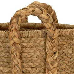 a large woven basket with two handles