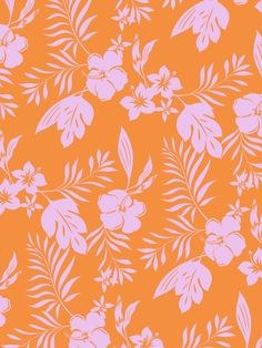 #Get this Leafy, seamless patterns, floral print, botanical pattern Summer Prints Pattern 2023, Orange Floral Wallpaper, Summer Prints Wallpaper, Orange Patterns, Lavender Orange, Botanical Illustration Vintage, Cool Backgrounds Wallpapers, Orange Wallpaper, Tropical Floral Print