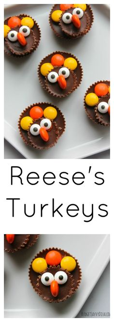 reese's turkeys are made out of chocolate and decorated with googly eyes