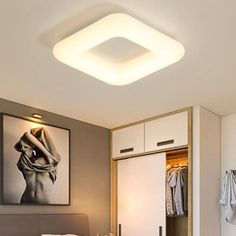 Modern White Led Ceiling Lamp For Bedroom - Acrylic Square Flush Mount Available In 3 Sizes Led Ceiling Lamp, Lamp For Bedroom, Metal Hanging Lights, Semi Flush Mount Lighting, Outdoor Wall Lamps, Wall Mounted Light, Led Ceiling, Modern Colors, White Style