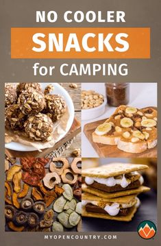 the cover of no cooler snacks for camping