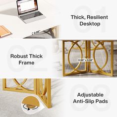 three different types of tables and chairs with measurements