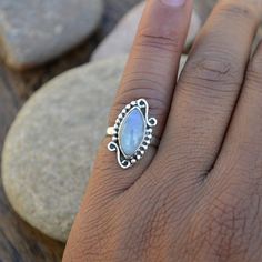 Moonstone Ring, 925 Sterling Silver Ring, Designer Moonstone Jewelry, Birthstone Ring, Gemstone Ring 925 Sterling Moonstone Open Ring, Sterling Silver Open Moonstone Ring With Stone Setting, Moonstone Crystal Open Ring Stamped 925, White Stone Ring, Necklace Men, Etsy Gold Ring, Morganite Engagement Ring, Rose Engagement Ring, Moonstone Jewelry