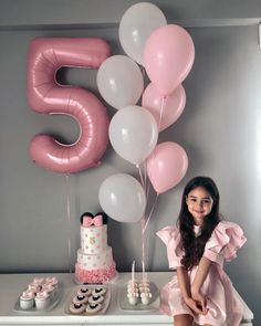 Tårta Design, Foil Number Balloons, Birthday Party Decorations Diy, 9th Birthday Parties, Pink Foil, Diy Birthday Decorations