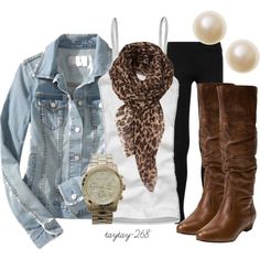 Cute Sporty Outfits, Boots Jeans, Leopard Scarf, Komplette Outfits, Stitch Fix Style, Fall Winter Fashion, Fashion Mode