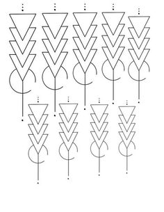 an image of trees that have been drawn in the style of geometric lines and triangles