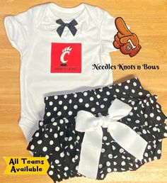 University of Cincinnati Bearcats Outfit for Baby Girls & Toddlers – Needles Knots n Bows Make An Outfit, University Of Cincinnati, Cincinnati Bearcats