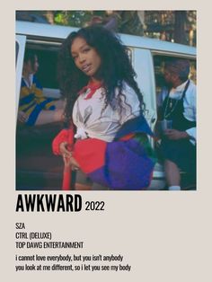 an ad for awkward magazine featuring a woman in the back of a van