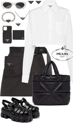 Prada Heels Outfit, Prada Polyvore, Prada Outfits Aesthetic, Prada Aesthetic Outfit, Prada Ambassador