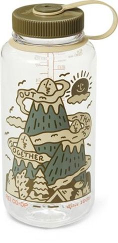 a glass jar with a brown lid and an illustration on the front that says better