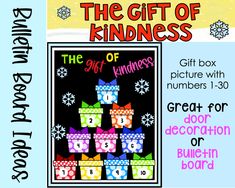 the gift of kindness poster with numbers 1 - 30