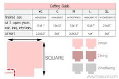 an image of the measurements for a square tablecloth with two different sizes and colors