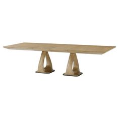 a wooden table with two legs on each end and one leg raised to the side