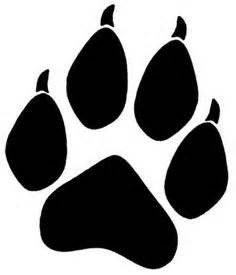 an animal paw print on a white background