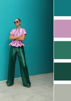 Colour Combinations Fashion, Color Combos Outfit, Color Blocking Outfits, Color Combinations For Clothes, Classic Style Outfits, Stylish Party, Burda Style, Fashion Attire, Green Outfit