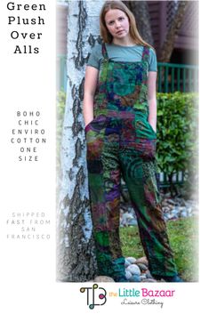 Green Gypsy Jumpsuit in Cotton Patchwork for Women with Pockets Cotton jumpsuit dungarees with bib pockets in the front and side pockets, handcrafted in a vibrant green patchwork of prints. Soft, slouchy style features adjustable button shoulder straps. USD 39.99 Hippie Cotton Jumpsuits And Rompers With Pockets, Green Cotton Jumpsuits And Rompers With Side Pockets, Green Patchwork Jumpsuits And Rompers For Summer, Cotton Patchwork Overalls Jumpsuits And Rompers, Green Bohemian Cotton Jumpsuits And Rompers, Summer Green Patchwork Jumpsuits And Rompers, Green Jumpsuit With Pockets And Bib Front, Green Cotton Jumpsuits With Side Pockets, Green Bib Front Jumpsuit With Pockets