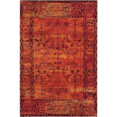 an orange and black area rug