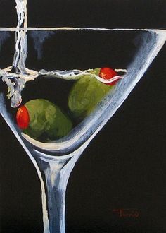 Art Collage Wall, Funky Art, Easy Paintings, Martini Glass, Glass Painting, Art Sketchbook