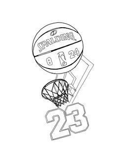 a drawing of a basketball going up in the air with numbers 23 and 29 on it