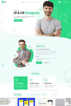 Alex - personal portfolio homepage design (light mode) Website Branding Design, Ui Design Principles, Best Landing Page Design, Portfolio Photo, Web Portfolio, Portfolio Website Template, Webdesign Inspiration, Ui Ux Designer, Business Website Design