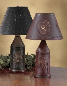 Willowton Lamps - No Shade-Lange General Store Willow Tree Design, Tabletop Lamp, A Willow Tree, Primitive Lighting, Farmhouse Lamps, Three Way Switch, Red Table Lamp, Country Sampler, Punched Tin