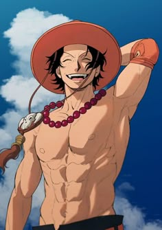 an image of a man with no shirt on wearing a hat and holding a clock in his right hand