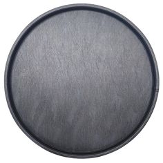 a round metal plate with black trim