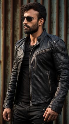 Biker Jacket Style, Black Leather Jacket Men, Biker Wear, Bobber Style, Distressed Leather Jacket, Traditional Jacket, Cafe Racer Jacket