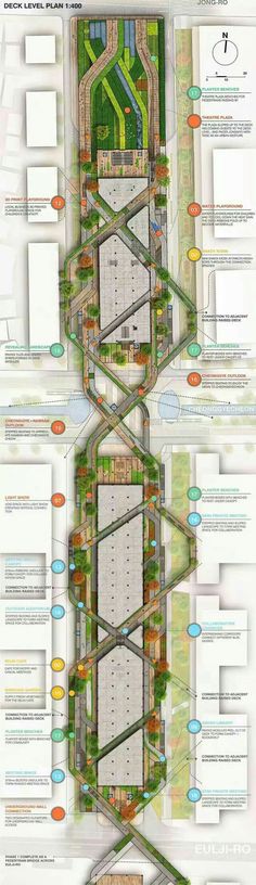 an architectural diagram shows the various sections of a building that are connected to each other