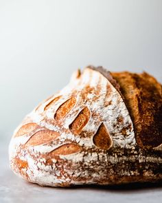 a loaf of bread sitting on top of a counter