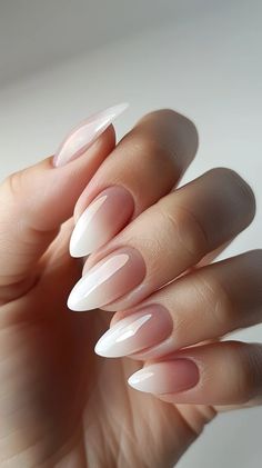 Top 40 Frombre French Manicure Ombre Nail Designs Trending Right Now Biogel Nail Designs, Ombré French Nails, French Manicure Ombre, Ombre Nail Design, Ombre French Nails, Pedi Ideas, Milky Nails, Nail Art Techniques, Ombre Nail Designs