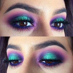 Mermaid eyes Mermaid Eye Makeup, Ariel Makeup, Mermaid Eyes, Light Makeup Looks, Cute Eyeshadow Looks, Eyeshadow For Blue Eyes, Disney Makeup, Colorful Eye Makeup, Mermaid Makeup