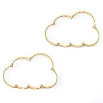 two pairs of gold - plated earrings with clouds on them