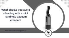 a black and white advertisement with an image of a toothbrush in the middle, which reads what should you avoid when cleaning with a mini handheld vacuum cleaner?