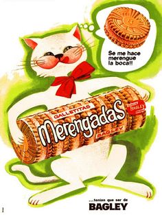 an advertisement for bread with a cat on it