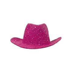 A very fashionable cowboy hat that is accented all over with glitter style sequins. This is a great costume or pageant hat for the cool cowgirl. Size: One Size.  Color: Pink.  Gender: unisex.  Age Group: adult. Western Summer Party Fedora, Western Style Fedora For Summer Party, Western Style Summer Party Fedora, Western Style Summer Fedora For Party, Western Wide Brim Fedora For Party, Western Style Summer Party Hat, Western Style Fedora For Spring Party, Western Curved Brim Costume Hat For Parties, Western Style Mini Hat For Festivals