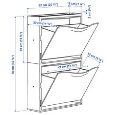 an image of a drawing of a kitchen cabinet with measurements for the door and drawers