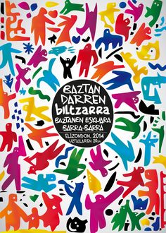 a poster with many different colored figures on it's sides and the words sazann paren bizzara written in black