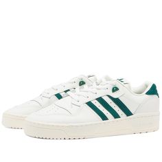 Buy Adidas Rivalry Low - White Tint & Team Dark Green from END. (DE) - only $99. Fast shipping on latest Adidas Team Dark, Adidas Rivalry Low, Adidas Rivalry, Retro Basketball, Colour Blocking, Green Outfit, Sneakers Blue, Wardrobe Style, Low Sneakers