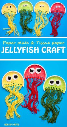 paper plate and tissue paper jellyfish craft for kids