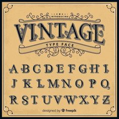 an old fashioned typeface font with the letters and numbers below it, in different styles