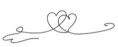 two hearts are connected to each other on a white background